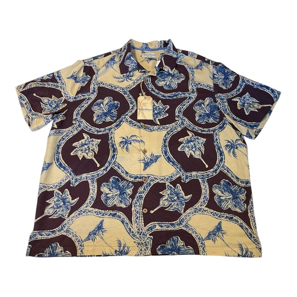 Caribbean Other - Caribbean Pure Silk Hawaiian Shirt XL NWT Tropical Camp Aloha Oversized Fit